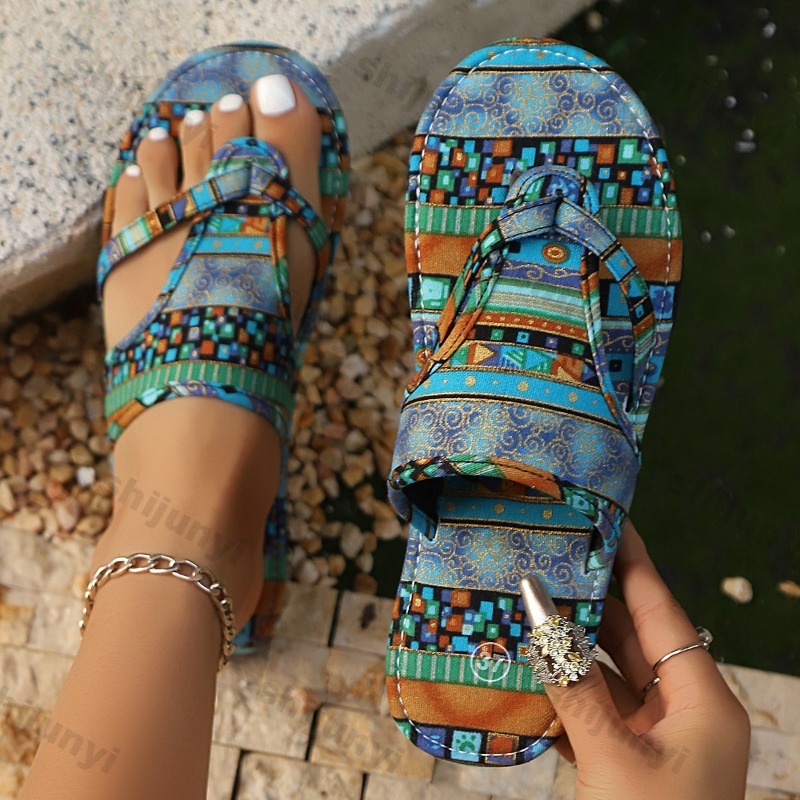 New Ethnic Fashion - Sandalias de mujer de talla grande