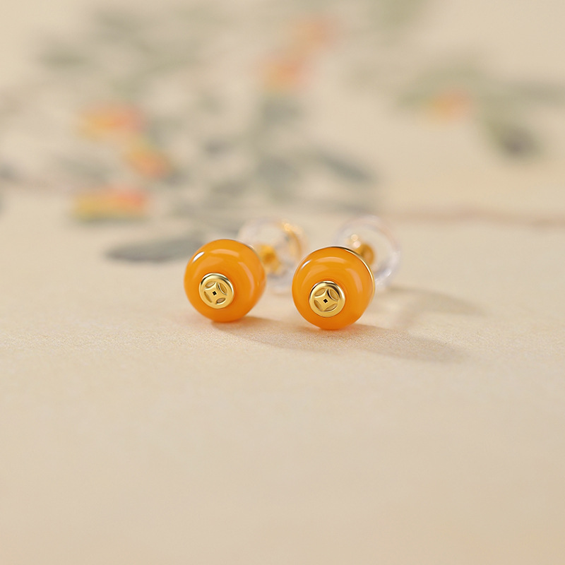 Ethnic Fashion Co In - Pendientes pequeños redondos con moneda de