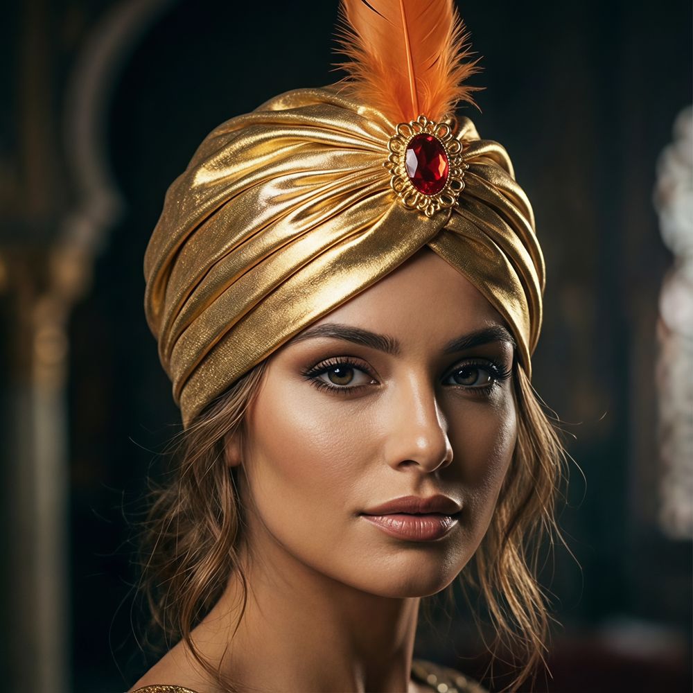 Gorro Turbante de Plumas para  - Ethnic Fashion India reseña y precio
