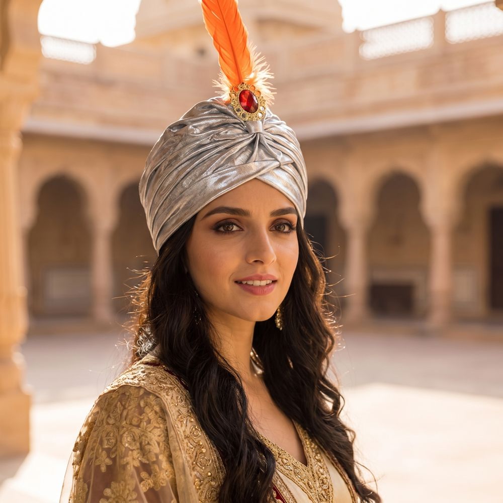 Gorro Turbante de Plumas para  - Ethnic Fashion India reseña y precio